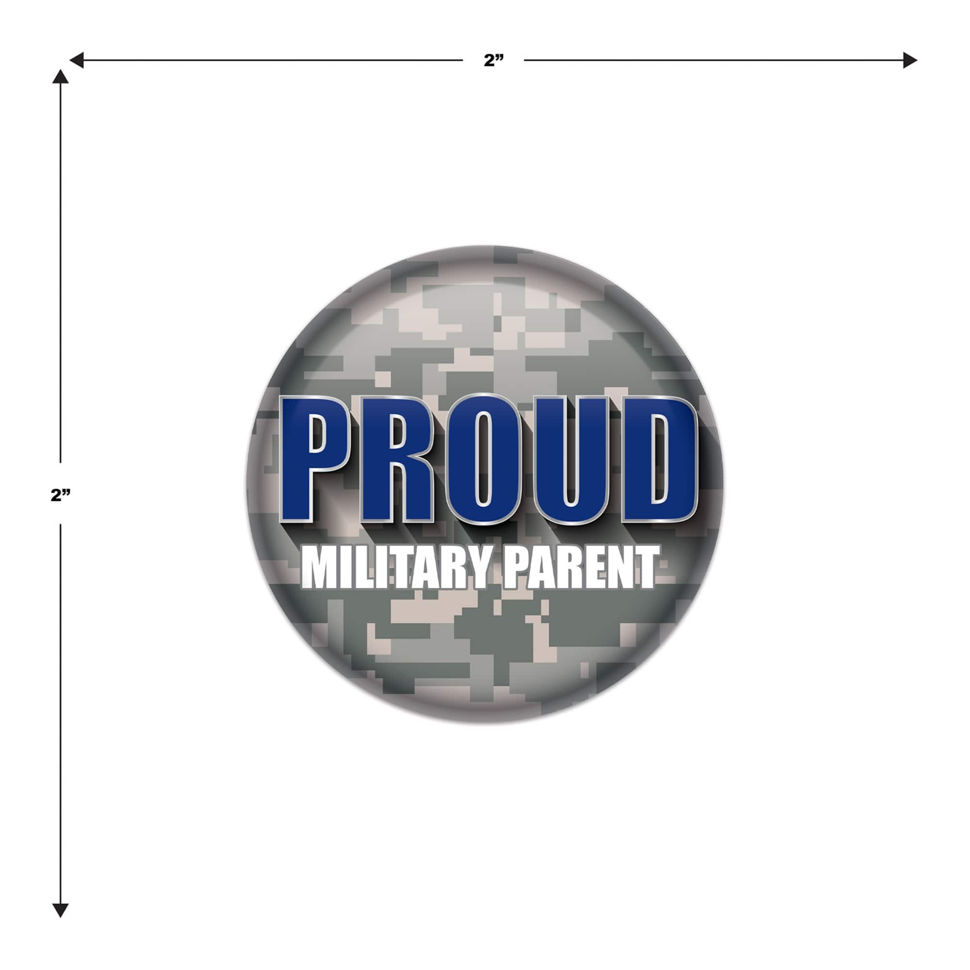 Beistle 2" Camouflage Proud Military Parent Buttons, 6ct.
